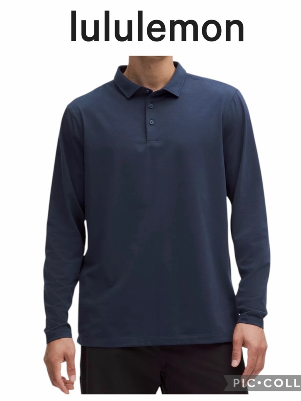 Lululemon Evolution Long Sleeve Polo Shirt navy blue size XL